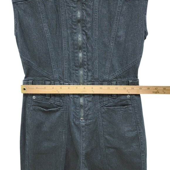 Universal Thread Womens Black Denim Sleeveless Jumpsuit Size 2  Overalls - Picture 9 of 12